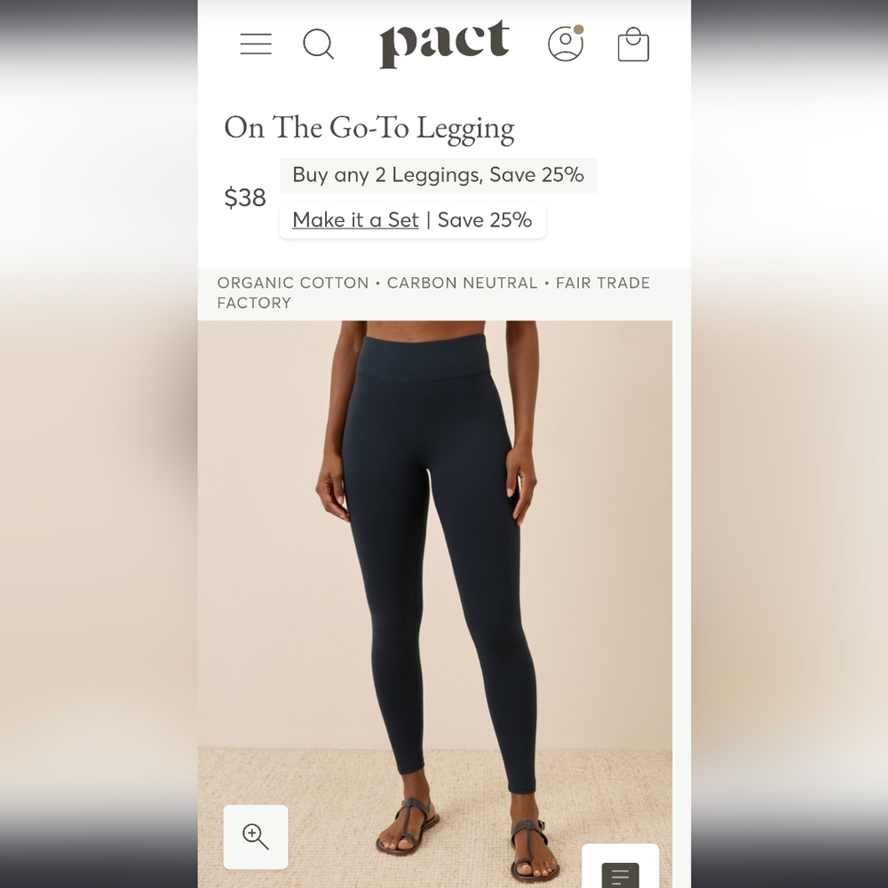 Pact Midnight Blue On The Go-To Legging Size S